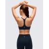 imageCRZ YOGA Butterluxe Low Coverage V Neck Sports Bras for Women  Spaghetti Straps Racerback Padded Yoga TopTrue Navy