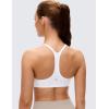 imageCRZ YOGA Butterluxe Low Coverage V Neck Sports Bras for Women  Spaghetti Straps Racerback Padded Yoga TopWhite