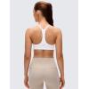 imageCRZ YOGA Butterluxe Low Coverage V Neck Sports Bras for Women  Spaghetti Straps Racerback Padded Yoga TopWhite