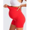 imageCRZ YOGA Butterluxe Maternity Biker Shorts 4  Over The Belly Pregnancy Yoga Workout Womens Activewear Buttery SoftDeep Red