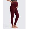 imageCRZ YOGA Butterluxe Maternity Leggings 28  Over The Belly Workout Activewear Yoga Womens Pregnancy Pants Buttery SoftRed Merlot