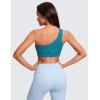 imageCRZ YOGA Butterluxe One Shoulder Sports Bras for Women  Sleeveless One Strap Low Impact Asymmetrical Workout Yoga TopsBorealis Green