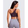 imageCRZ YOGA Butterluxe One Shoulder Sports Bras for Women  Sleeveless One Strap Low Impact Asymmetrical Workout Yoga TopsDeep Purple