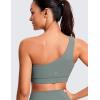 imageCRZ YOGA Butterluxe One Shoulder Sports Bras for Women  Sleeveless One Strap Low Impact Asymmetrical Workout Yoga TopsGrey Sage