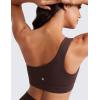 imageCRZ YOGA Butterluxe One Shoulder Sports Bras for Women  Sleeveless One Strap Low Impact Asymmetrical Workout Yoga TopsHot Fudge Brown