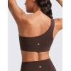 imageCRZ YOGA Butterluxe One Shoulder Sports Bras for Women  Sleeveless One Strap Low Impact Asymmetrical Workout Yoga TopsHot Fudge Brown