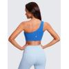 imageCRZ YOGA Butterluxe One Shoulder Sports Bras for Women  Sleeveless One Strap Low Impact Asymmetrical Workout Yoga TopsSparkle Blue