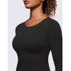 imageCRZ YOGA Butterluxe Scoop Neck Long Sleeve Shirts for Women  Workout Athletic Casual Tops Crop Slim Basic Tight ShirtBlack