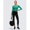 imageCRZ YOGA Butterluxe Scoop Neck Long Sleeve Shirts for Women  Workout Athletic Casual Tops Crop Slim Basic Tight ShirtCascadia Green