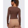imageCRZ YOGA Butterluxe Scoop Neck Long Sleeve Shirts for Women  Workout Athletic Casual Tops Crop Slim Basic Tight ShirtCoffee Brown