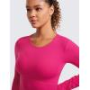 imageCRZ YOGA Butterluxe Scoop Neck Long Sleeve Shirts for Women  Workout Athletic Casual Tops Crop Slim Basic Tight ShirtGranita Pink