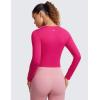 imageCRZ YOGA Butterluxe Scoop Neck Long Sleeve Shirts for Women  Workout Athletic Casual Tops Crop Slim Basic Tight ShirtGranita Pink