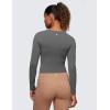 imageCRZ YOGA Butterluxe Scoop Neck Long Sleeve Shirts for Women  Workout Athletic Casual Tops Crop Slim Basic Tight ShirtLava Smoke Grey