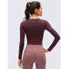 imageCRZ YOGA Butterluxe Scoop Neck Long Sleeve Shirts for Women  Workout Athletic Casual Tops Crop Slim Basic Tight ShirtRipe Plum