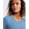imageCRZ YOGA Butterluxe Scoop Neck Long Sleeve Shirts for Women  Workout Athletic Casual Tops Crop Slim Basic Tight ShirtUniverse Blue