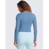 imageCRZ YOGA Butterluxe Scoop Neck Long Sleeve Shirts for Women  Workout Athletic Casual Tops Crop Slim Basic Tight ShirtUniverse Blue