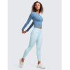 imageCRZ YOGA Butterluxe Scoop Neck Long Sleeve Shirts for Women  Workout Athletic Casual Tops Crop Slim Basic Tight ShirtUniverse Blue