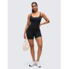 imageCRZ YOGA Butterluxe Soft Double Lined Cami Rompers for Women  Tank Top Sleeveless One Piece Yoga Jumpsuit Bodysuit ShortsBlack