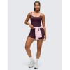 imageCRZ YOGA Butterluxe Soft Double Lined Cami Rompers for Women  Tank Top Sleeveless One Piece Yoga Jumpsuit Bodysuit ShortsDeep Purple