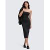 imageCRZ YOGA Butterluxe Tube Top Midi Dress for Women  Bodycon Strapless Off Shoulder Casual Party Outfits with PaddedBlack