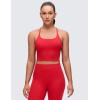 imageCRZ YOGA Butterluxe Twist Cross Back Crop Tank Tops for Women  Padded Adjustable Straps Yoga Longline Sports BrasAurora Red