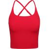 imageCRZ YOGA Butterluxe Twist Cross Back Crop Tank Tops for Women  Padded Adjustable Straps Yoga Longline Sports BrasAurora Red
