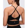 imageCRZ YOGA Butterluxe Twist Cross Back Crop Tank Tops for Women  Padded Adjustable Straps Yoga Longline Sports BrasBlack
