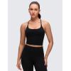 imageCRZ YOGA Butterluxe Twist Cross Back Crop Tank Tops for Women  Padded Adjustable Straps Yoga Longline Sports BrasBlack