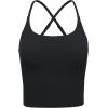 imageCRZ YOGA Butterluxe Twist Cross Back Crop Tank Tops for Women  Padded Adjustable Straps Yoga Longline Sports BrasBlack