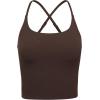 imageCRZ YOGA Butterluxe Twist Cross Back Crop Tank Tops for Women  Padded Adjustable Straps Yoga Longline Sports BrasHot Fudge Brown
