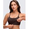 imageCRZ YOGA Butterluxe Twist Cross Back Crop Tank Tops for Women  Padded Adjustable Straps Yoga Longline Sports BrasHot Fudge Brown