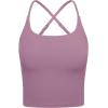 imageCRZ YOGA Butterluxe Twist Cross Back Crop Tank Tops for Women  Padded Adjustable Straps Yoga Longline Sports BrasLight Lavender
