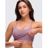 imageCRZ YOGA Butterluxe Twist Cross Back Crop Tank Tops for Women  Padded Adjustable Straps Yoga Longline Sports BrasLight Lavender