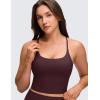 imageCRZ YOGA Butterluxe Twist Cross Back Crop Tank Tops for Women  Padded Adjustable Straps Yoga Longline Sports BrasRipe Plum