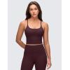 imageCRZ YOGA Butterluxe Twist Cross Back Crop Tank Tops for Women  Padded Adjustable Straps Yoga Longline Sports BrasRipe Plum