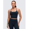 imageCRZ YOGA Butterluxe Twist Cross Back Crop Tank Tops for Women  Padded Adjustable Straps Yoga Longline Sports BrasTrue Navy