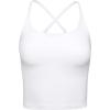 imageCRZ YOGA Butterluxe Twist Cross Back Crop Tank Tops for Women  Padded Adjustable Straps Yoga Longline Sports BrasWhite