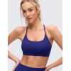 imageCRZ YOGA Butterluxe Twist Cross Back Sports Bras for Women  U Neck Padded Adjustable Spaghetti Straps Yoga TopLarkspur Blue