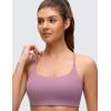 imageCRZ YOGA Butterluxe Twist Cross Back Sports Bras for Women  U Neck Padded Adjustable Spaghetti Straps Yoga TopLight Lavender