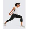 imageCRZ YOGA Butterluxe Workout Capri Leggings Pockets 21  High Waisted Gym Athletic Womens Crop YogaBlack