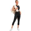imageCRZ YOGA Butterluxe Workout Capri Leggings Pockets 21  High Waisted Gym Athletic Womens Crop YogaFaux Leather Black