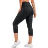 imageCRZ YOGA Butterluxe Workout Capri Leggings Pockets 21  High Waisted Gym Athletic Womens Crop YogaFaux Leather Black