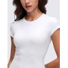 imageCRZ YOGA Cloud Jersey Crewneck Baby Tee for Women  Casual Workout Basic Short Sleeve Shirts Summer Daily Soft Stretchy TopsWhite