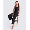 imageCRZ YOGA Cloudweight Racer Back Casual Jumpsuits for Women  Cropped Wideleg Pants One Piece Yoga Bodysuits No Padded BraBlack