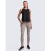 imageCRZ YOGA CottonBlend Split Open Back Tank Tops for Women  Workout Athletic Gym Casual Crewneck Sleeveless ShirtsBlack