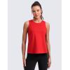 imageCRZ YOGA CottonBlend Split Open Back Tank Tops for Women  Workout Athletic Gym Casual Crewneck Sleeveless ShirtsDeep Red