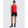 imageCRZ YOGA CottonBlend Split Open Back Tank Tops for Women  Workout Athletic Gym Casual Crewneck Sleeveless ShirtsDeep Red