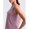 imageCRZ YOGA CottonBlend Split Open Back Tank Tops for Women  Workout Athletic Gym Casual Crewneck Sleeveless ShirtsLight Lavender