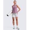 imageCRZ YOGA CottonBlend Split Open Back Tank Tops for Women  Workout Athletic Gym Casual Crewneck Sleeveless ShirtsLight Lavender