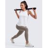 imageCRZ YOGA CottonBlend Split Open Back Tank Tops for Women  Workout Athletic Gym Casual Crewneck Sleeveless ShirtsWhite